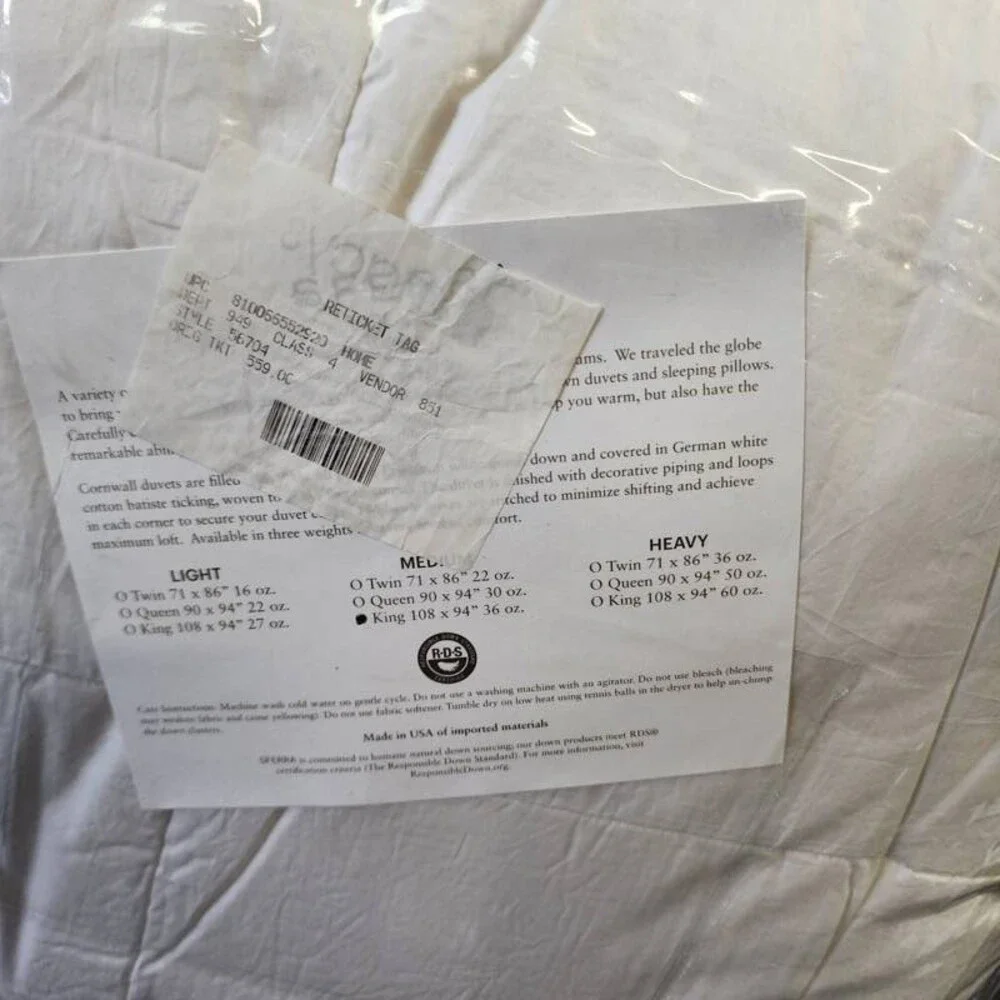 SFERRA Cornwall Down Duvet Medium King 108 x 94